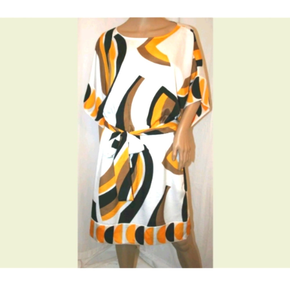 NY& CO mother bride PARTY DRESS ABSTRACT TUNIC L